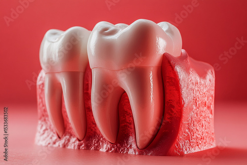 teeth with cavities, zoomed in on the tooth section showing decay 
