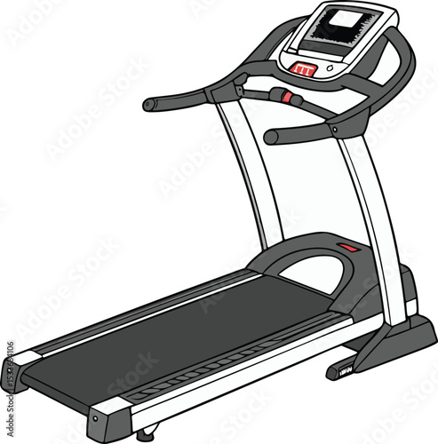 Modern Treadmill Vector Illustration for Home and Gym Workout Concepts
