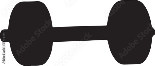 Black Dumbbell Silhouette Vector – Gym and Fitness Icon Isolated on White