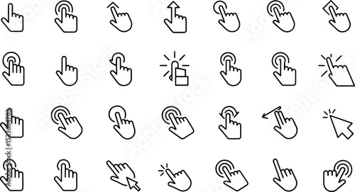 set of hand cursor icons click and cursor icons cl (1).eps