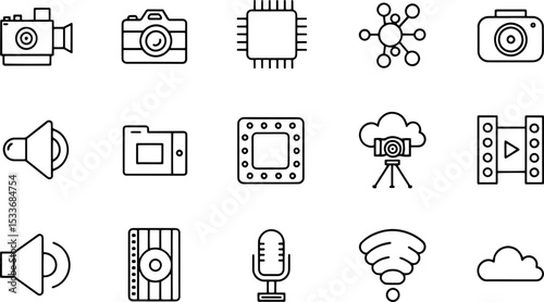 set of generate ai icon  creating images  videos  .eps