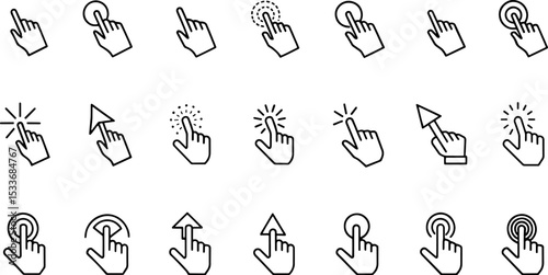 set of hand cursor icons click and cursor icons cl.eps