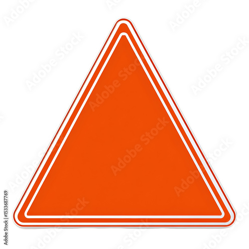 orange triangle warning sign, Blank Label Mockup Illustration, Isolated Industrial Sign Template, info label signage board