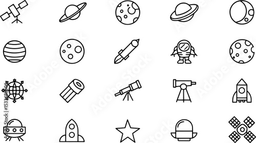 space   astronomy editable icon set  containing sa (1).eps