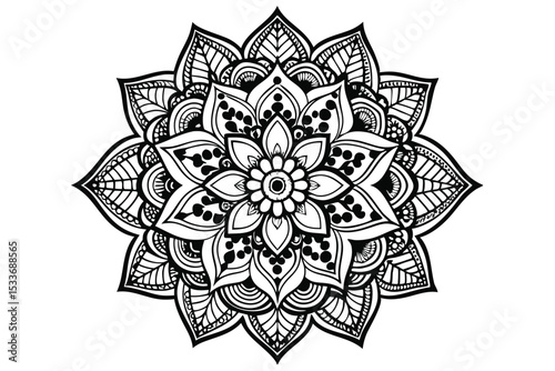 Vector illustration of an abstract floral mandala ornament pattern