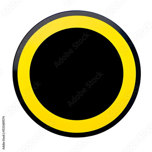blank black and yellow blank button sign, Blank Label Mockup Illustration, Isolated Industrial Sign Template, info label signage board