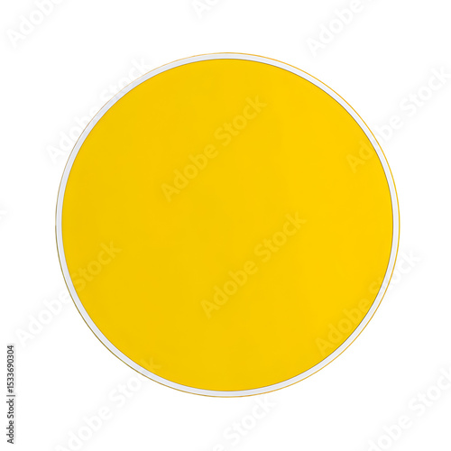 yellow circle label sign, Blank Label Mockup Illustration, Isolated Industrial Sign Template, info label signage board 
