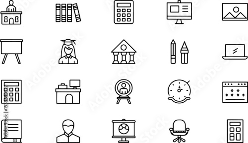teacher icons set  classroom  lesson planning  des (1).eps