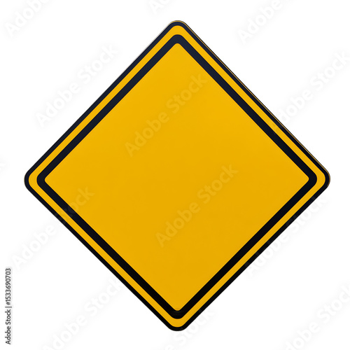 yellow diamond shape label sign, Blank Label Mockup Illustration, Isolated Industrial Sign Template, info label signage board 
