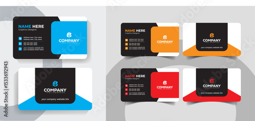 Minimal Black and Blue Business Card Template Set for Corporate and Creative Professionals
