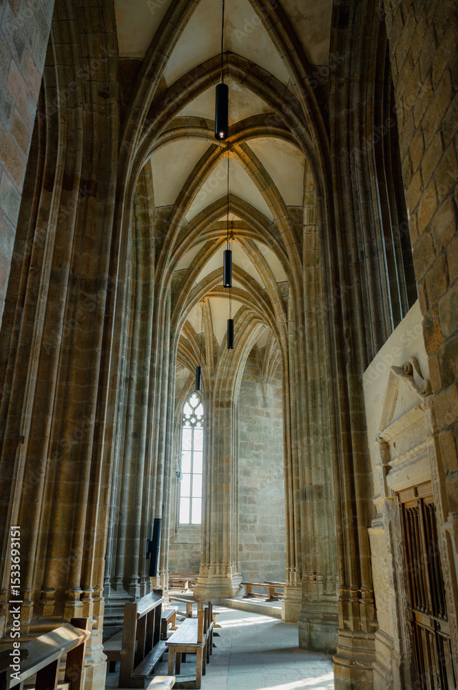 Fototapeta premium Interior of Mont Saint-Michel Abbey
