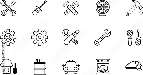 tool and repair simple minimal thin line icons  re.eps