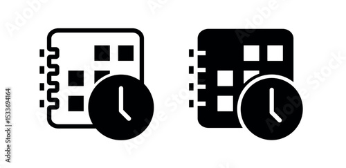 schedule icon. schedule symbol for appointment, business, meeting, plan, calendar, assistant. calendar schedule for app, ui, website. schedule sign png and vector illustration 