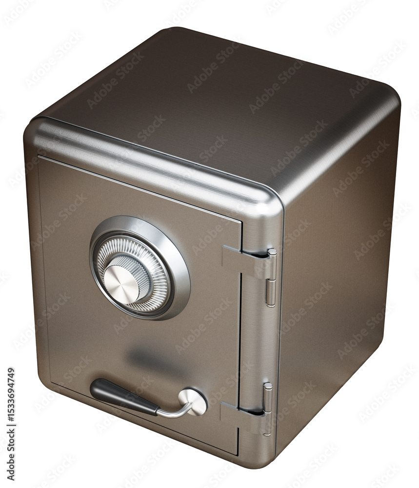 Closed steel safe isolated on transparent background.. 3D illustration Closed steel safe isolated on transparent background.. 3D illustration