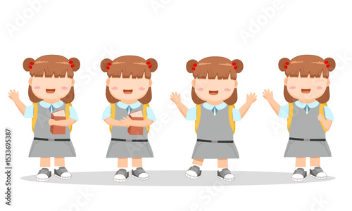 school girl elements wearing uniforms