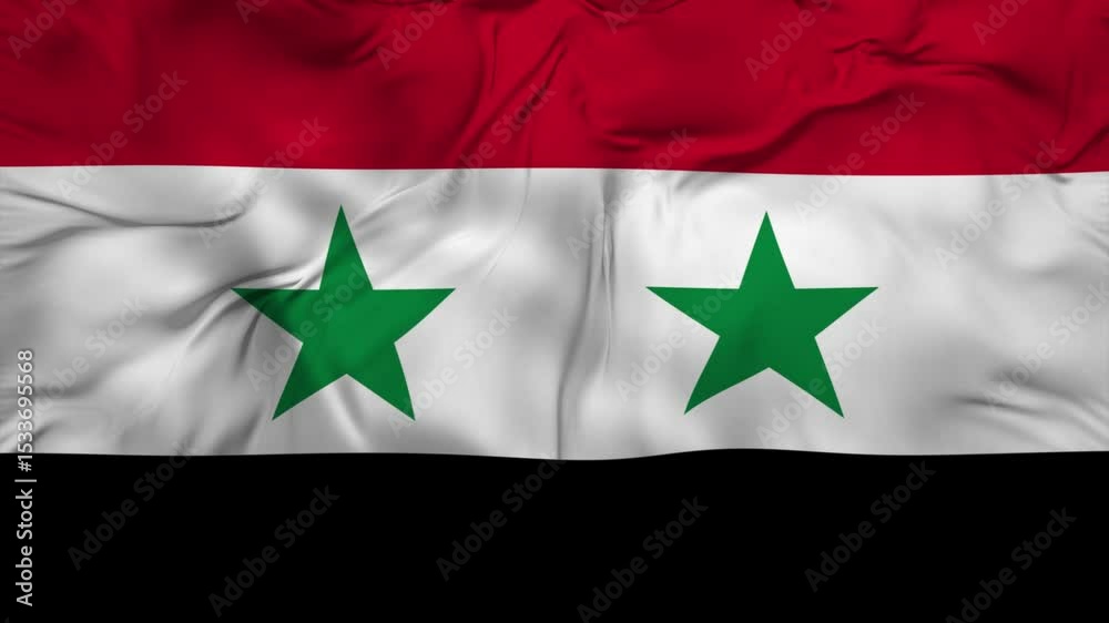 Syria National flag waving with wind in a smooth Manner | Flag of Syria Waving 