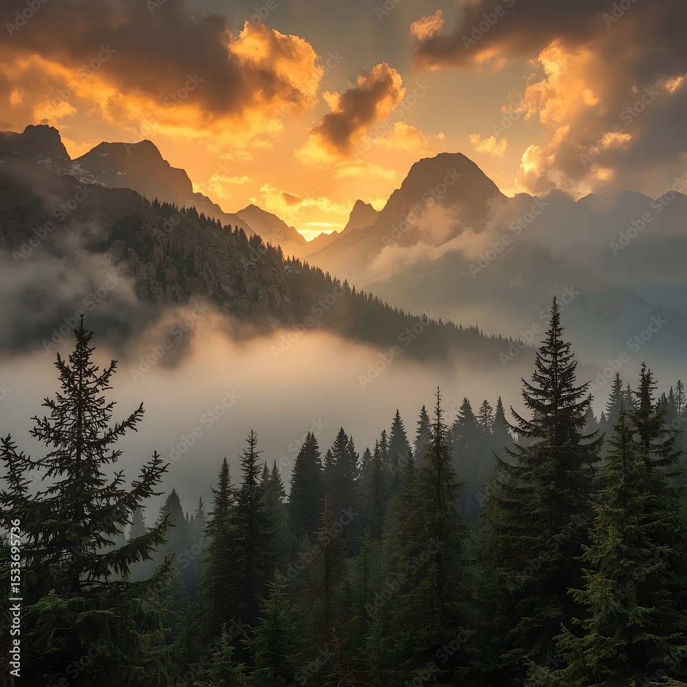 Obraz premium sunrise in the mountains