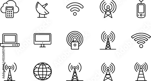 wireless and network vector line icon set  contain (1).eps