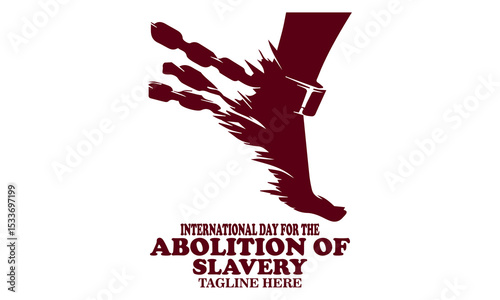 Vector illustration on the theme of International day for the abolition of slavery. Suitable for logo vector design with white background