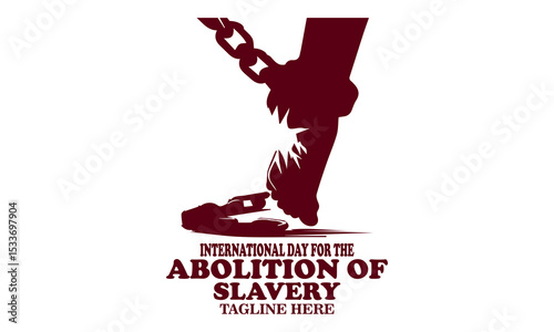 Vector illustration on the theme of International day for the abolition of slavery. Suitable for logo vector design with white background