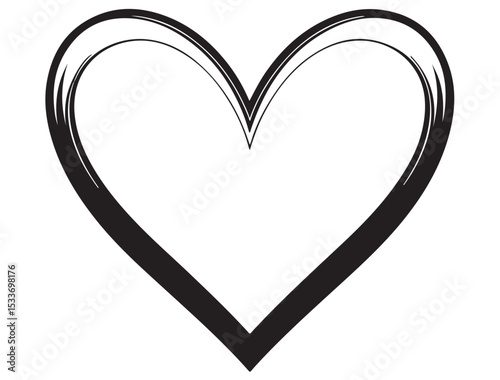 HAND DRAWN HEART SHAPE SILHOUETTE
