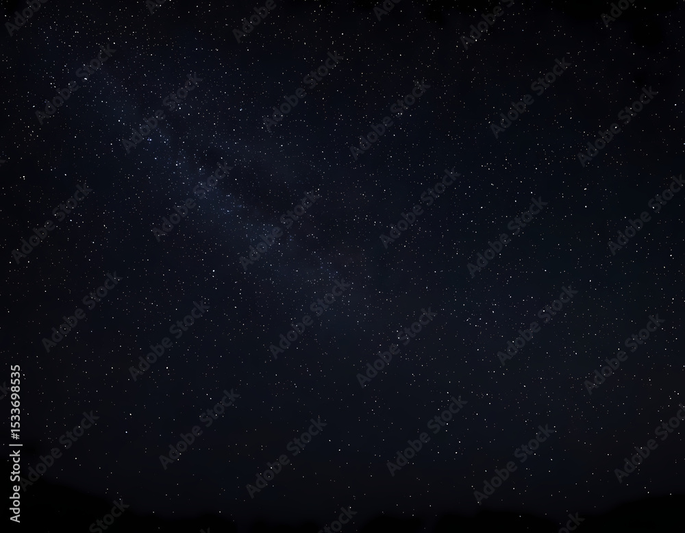 Fototapeta premium A magical night sky with glowing stars and a crescent moon, ample copy space, starry night sky