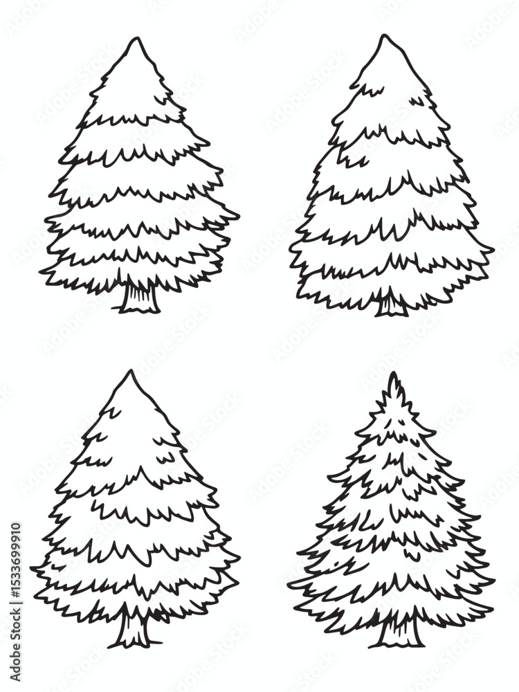 foret sapin vert couleur ovale plant .eps