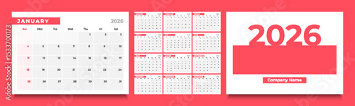 2026 monthly calendar layout with a clean diary planner format. Each month starts on Sunday, ideal for organizing schedules, events, and appointments throughout the year.