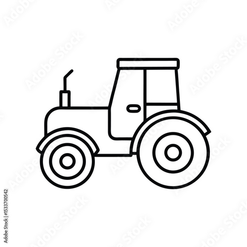 tractor driving simulator line art on white background