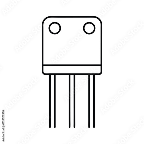 transistors line art on white background