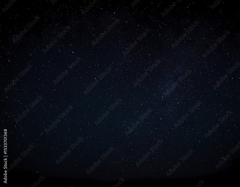 Fototapeta premium A magical night sky with glowing stars and a crescent moon, ample copy space, starry night sky