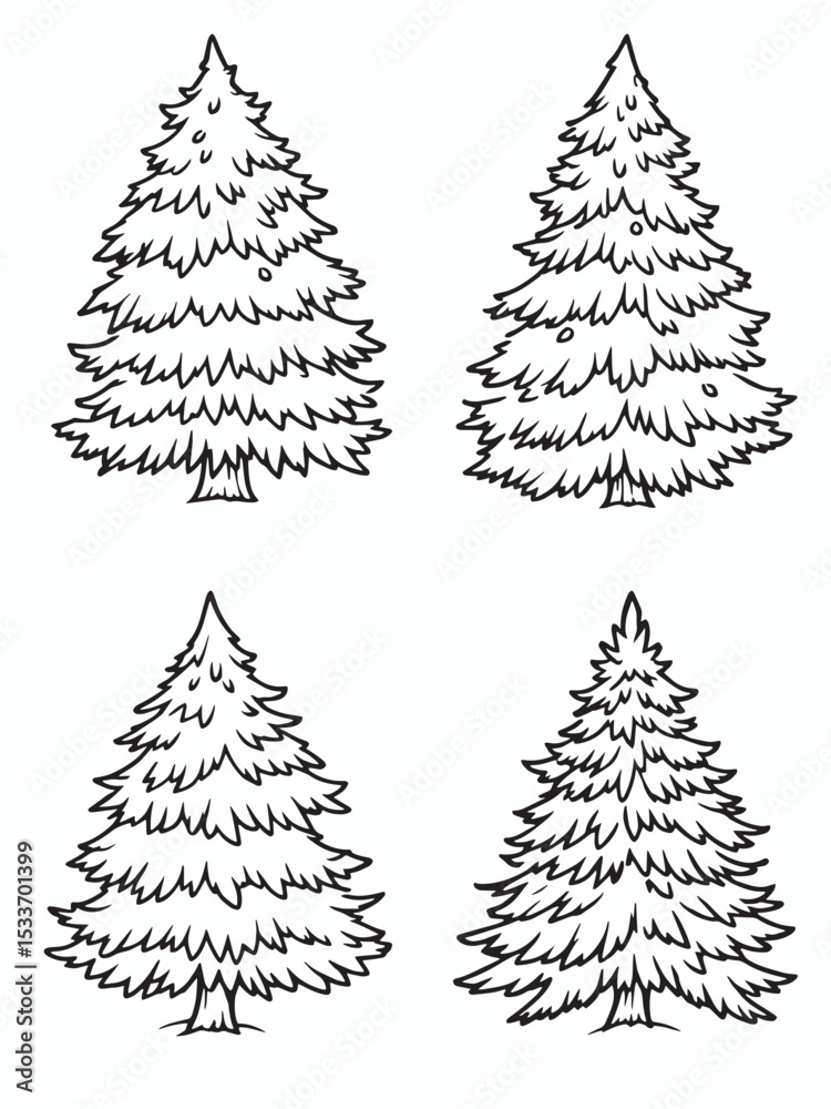 foret sapin vert couleur ovale plant .eps