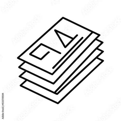 fr4 sheets line art on white background