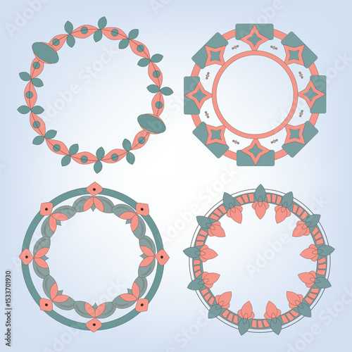 Floral Text Box Frame Vector – Elegant Traditional Design For Wedding Invitation, Poster.