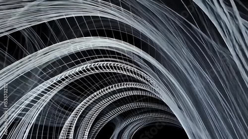 Wallpaper Mural Abstract black and white wave lines creating dynamic flowing curved pattern. Abstract design concept Torontodigital.ca