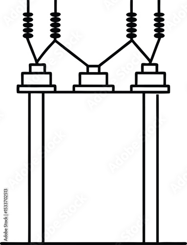 current transformers line art on white background