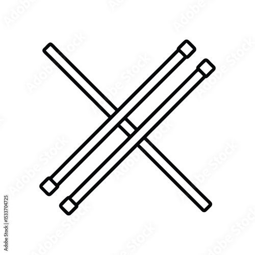 brass rods line art on white background