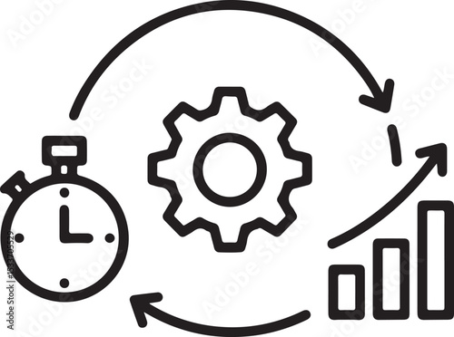 Vector illustration of a mechanical gear icon for technology and engineering concepts