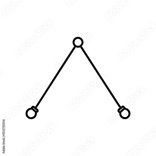 three point hitch line art on white background