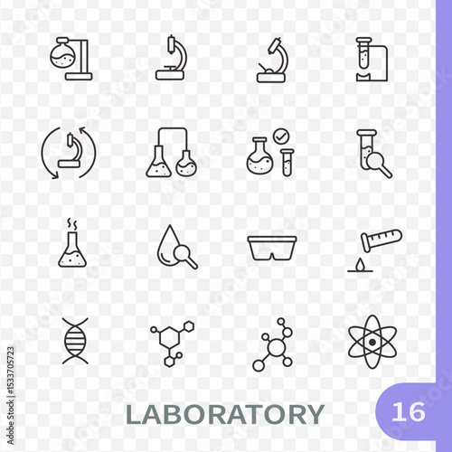 Minimalist icons - Laboratory icons set collections. Thin line ,Editable Stroke. Simple Design. Vector Illustration