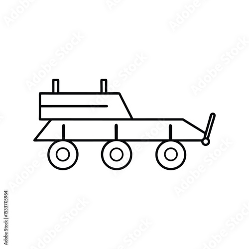 autonomous seeder line art on white background