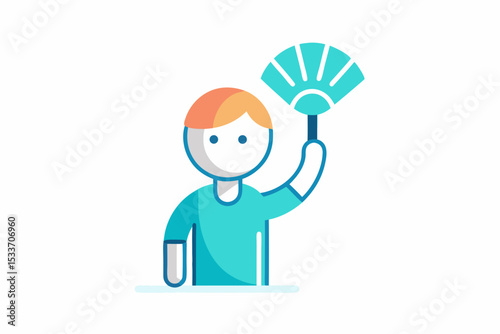 person holding fan waving