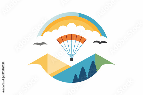 paragliding parachute hills birds