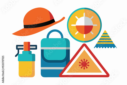 sunstroke rescue kit towel hat photo