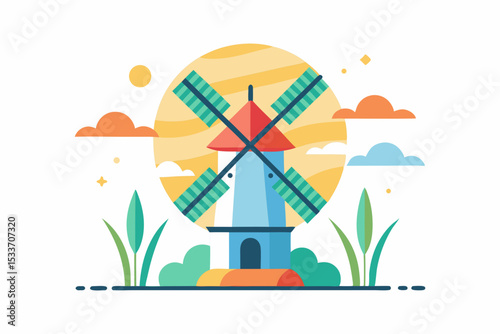 windmill sea beach