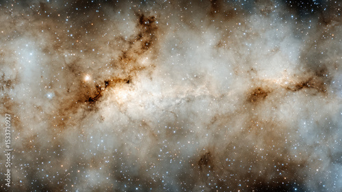 Brilliant stellar nursery with vibrant star clusters and cosmic dust, showcasing beauty