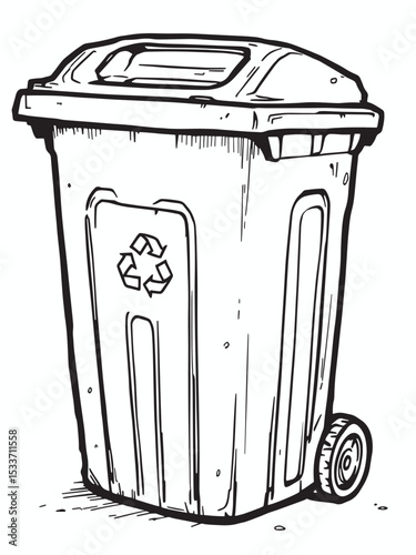 recycle bin line art symbol save earth reduce waste.eps