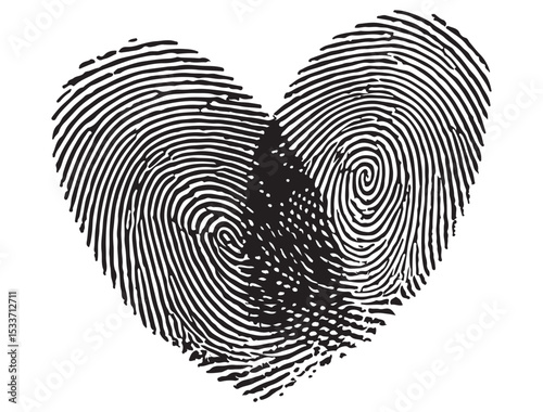 HEART FINGERPRINT SILHOUETTE