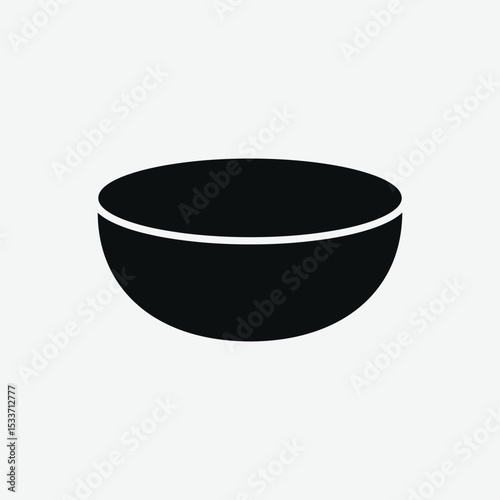 Download a clean vector silhouette of a traditional wok or kadhai with side handles. Simple black design on white background, perfect for icons, print, or digital artwork.