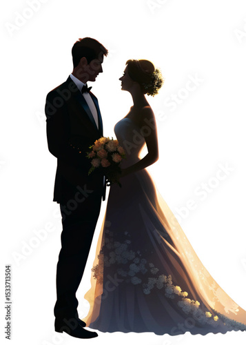 Bride And Groom Wedding Silhouette